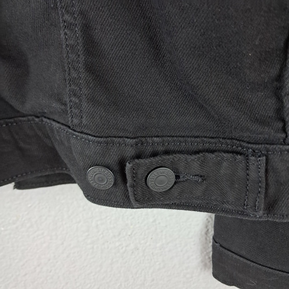 Levis Women Original Trucker Denim Jacket  Black Snap Button‎ Front Classic XS - Picture 11 of 14